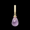 Amethyst purple drop, gold