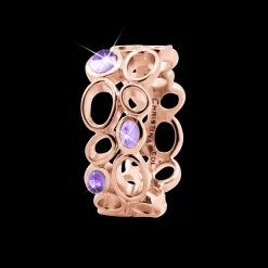 Big Amethyst Bubbles,rosegold, size 61