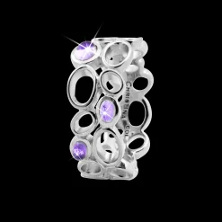 Big Amethyst Bubbles,silver,size 61
