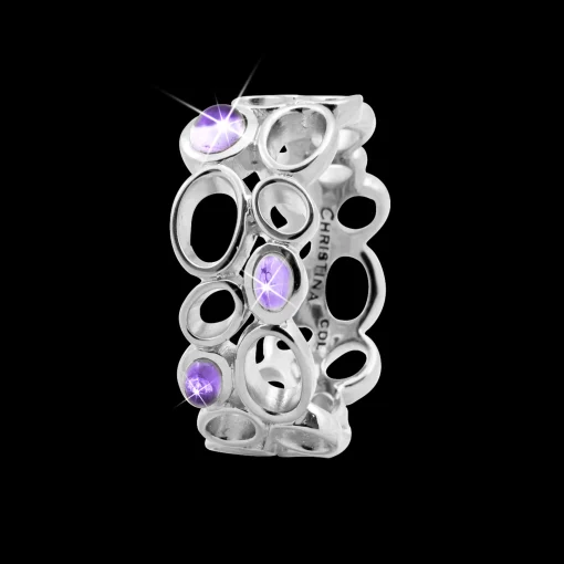 Big Amethyst Bubbles,silver,size 61