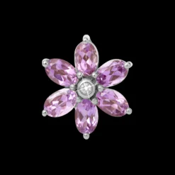 Big Amethyst Flower, silver