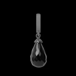 Black Onyx drop, black ruth silver