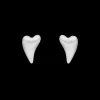 Brushed Heart, studs, silver
