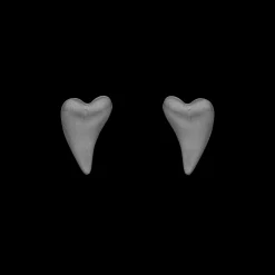 Brushed Hearts, studs, black ruth