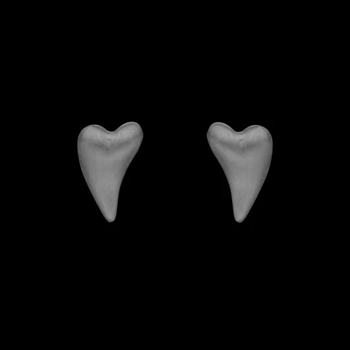 Brushed Hearts, studs, black ruth