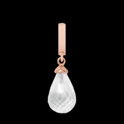 Crystal Quartz drop, rose goldpl