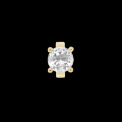 Crystal Quartz Round, goldpl