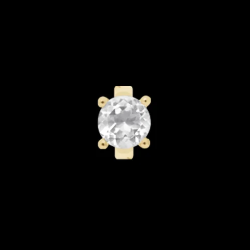 Crystal Quartz Round, goldpl