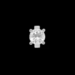 Crystal Quartz Round, silver