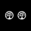 Diamond Tree of Life Studs, silver