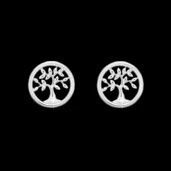 Diamond Tree of Life Studs, silver