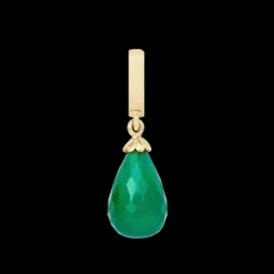Green Onyx drop gold