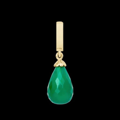 Green Onyx drop gold