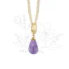 Halskæde m Lilla Amethyst drop forgyldt
