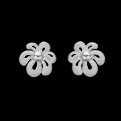 Happy Flower, studs, silver