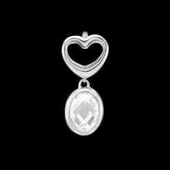 Open Crystal Heart, silver