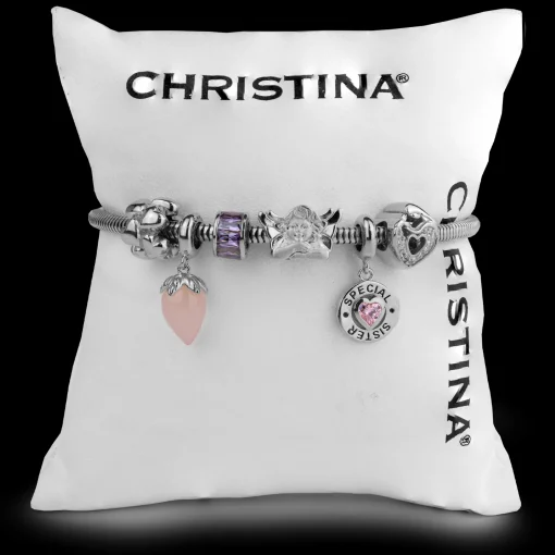 Ready Sølvarmbånd med 6 charms