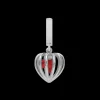 Ruby Heart Cage silver