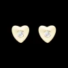 Secret Topaz Hearts, studs, goldpl silve