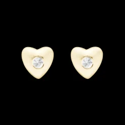 Secret Topaz Hearts, studs, goldpl silve