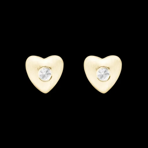 Secret Topaz Hearts, studs, goldpl silve