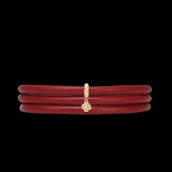 Slim læderarmbånd med charm - Spar op til 500,-
