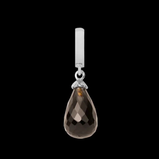 Smokey Quartz drop silver