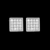 Square Topaz Balance, studs, Silver
