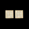 Square Topaz Balance, studs, goldpl Silv