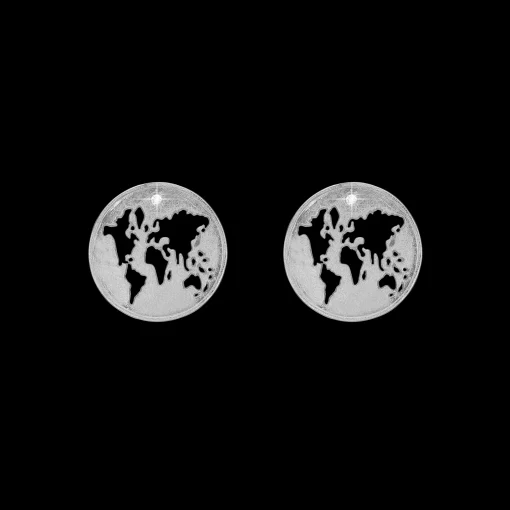 The World, studs, silver