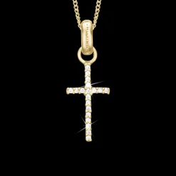 Topaz Cross Pendant, gold
